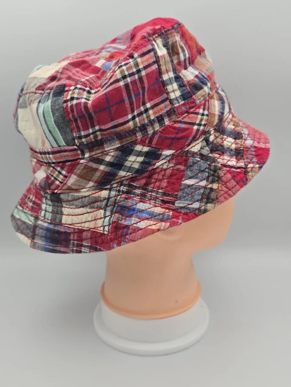 Unbranded Kids Multi-Colored Patchwork Plaid Bucket Hat One Size